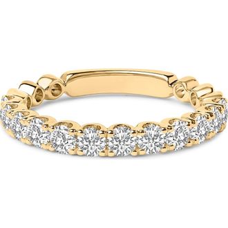 House of Brilliance 14K Gold 1.00 Cttw Round Diamond Prong Set Wedding Band in Yellow at Nordstrom, Size 8.5