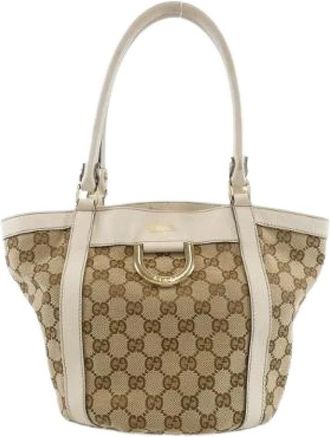 Gucci Pre-owned Handbags, female, Beige, Size: ONE SIZE Pre-owned GG Canvas Shoulder Bag