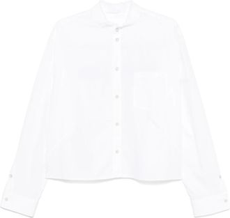 Helmut Lang Witte Crop Apex Overshirt Soft - Heren - Casual Overhemden - Wit - M - Katoen - Overhemden