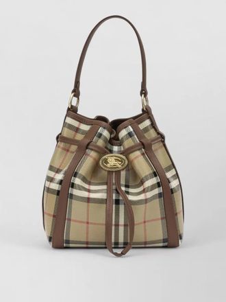Burberry check small cotton bucket bag