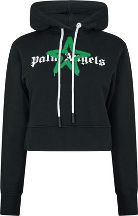 Palm Angels Womens Star Hoody in Black Green - Multicolour - Size 16 UK