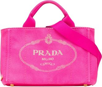 Prada Pre-owned Canvas Tote Bag - Dames - Vintage Shopper - Roze - ONE Size - Vintage