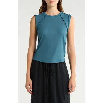 Free People Love My Twist Muscle Tee in Riptide at Nordstrom, Size X-Large