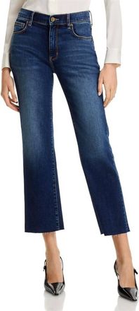 Kobi Halperin Mika Cropped Raw Cut Jeans In Super Indigo