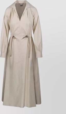 Max Mara midi dress long sleeves adjustable waist tie