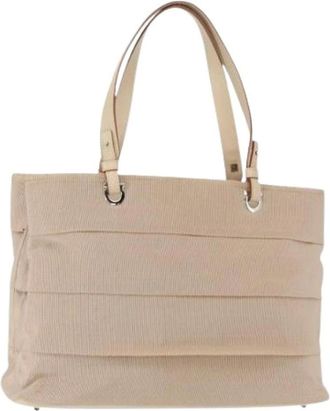 Ferragamo Pre-owned Tote Bags, female, Beige, Size: ONE SIZE Pre-owned Tote Bag