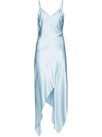 Mat&eacute;riel asymmetric slip dress - Blue