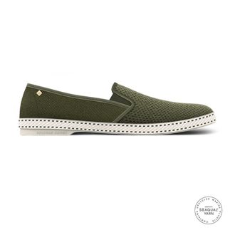 Rivieras Shoes Classic Canvas & Mesh Slip-On Loafer in Army Green at Nordstrom, Size 41