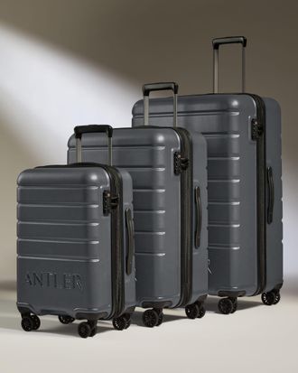Antler Expandable Suitcase Set In Granite - Logo