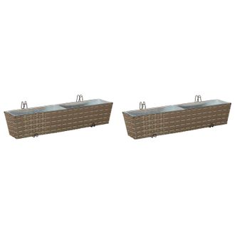vidaXL Barandilla 2 Pcs 80 X 17 X 17 Cm Metal Vidaxl