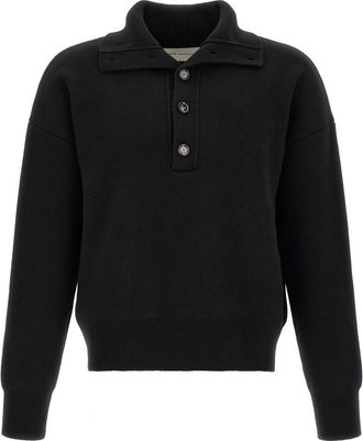 Ami Black Button-Up Sweater