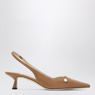 Jimmy Choo London Amita 45 slingbacks in toffee suede