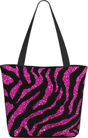 AOOEDM Pink Black Zebra Ladies Shopping Bag 13x11x7in.The Perfect ValentineS Day Gift.It Is The Best ValentineS Day Gift For Mom, Daughter, Wife,Etc