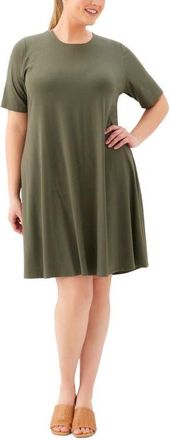 Karen Kane A-Line Jersey Minidress in Olive at Nordstrom, Size 2X