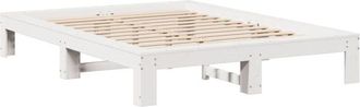 vidaXL Vidaxl - Bed Frame without Mattress White 140x190 cm Solid Wood Pine