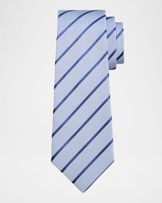 Kiton Men & apos;s Silk Pinstripe 7-Fold Tie