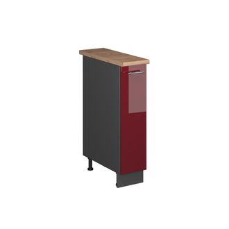 Vicco Mueble De Botica Fame-line, Rojo Burdeos Alto Brillo/antracita, 20 Cm, Et Roble, Vicco