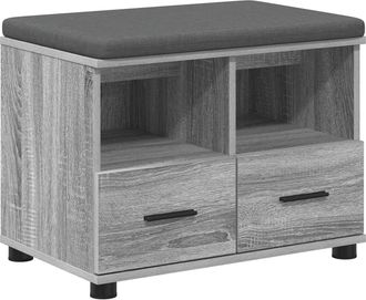 vidaXL Banco De Entrada Gris Sonoma 60 X 38 X 46 Cm Vidaxl