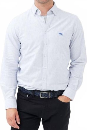 Rodd & Gunn Mens Oxford Stripe Long Sleeve Shirt In Royal