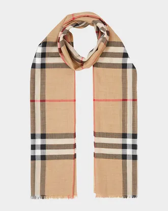 Burberry Giant Check Gauze Scarf
