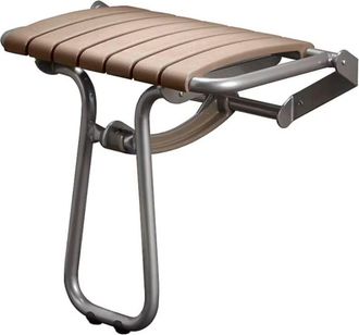 Pellet Pellet - Asiento De Ducha Pmr Essentiel Asiento Ancho Confort Con Pie De Aluminio Epoxi Gris, L&aacute;minas Taupe