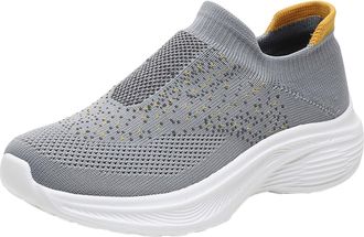 Generic Ladies Slip on Running Sport and Outdoor Shoes Womens Shoes Ethnic Casual Summer Fashion Hollow Breathable Flat Heel Soft Sole Casual Walking Sneakers