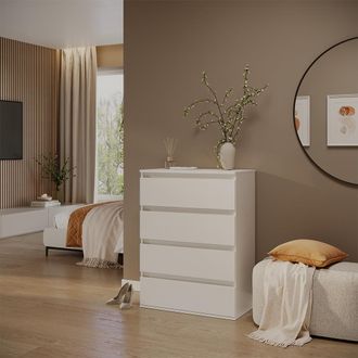 Vicco C&oacute;moda Claus, Blanco, 74 X 99.6 Cm Con 4 Cajones