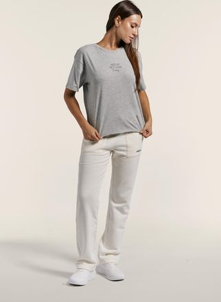 Freddy T-Shirt Comfort Cropped Donna in Tessuto M&eacute;lange Delav&eacute;