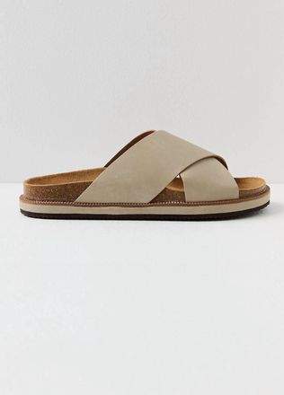 Free People Womens Sidelines Footbed Sandals In Dove Grey