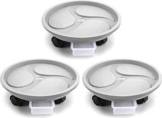 No Brand Soporte Para Plantas Con Ruedas Y Bandeja De Drenaje - 33 Cm - Soporte Para Macetas De Gran Tama&ntilde;o - 3 Piezas, Capacidad De Carga De Hasta 90 Kg