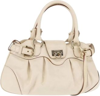 Ferragamo Pre-owned Handbags, female, White, Size: ONE SIZE Pre-owned Leather Handbag