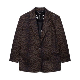 ALIX The Label Alix The Label - Animal Blazer - Dames - Jassen - Bruin - Maat: XS Katoen