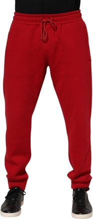 Dolce & Gabbana Red Cotton Logo Jogger Men SweatMens Mens Pants (Pre-Owned)