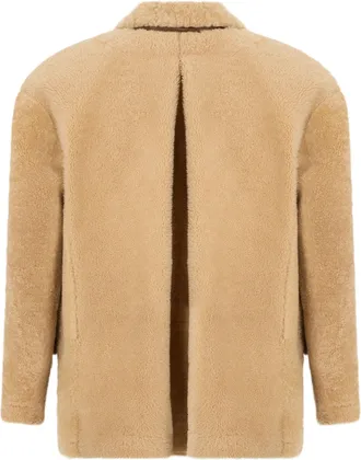 The Mannei Womens Blazer Trasona Shearling Beige Sheep Fur Blazers Jacket