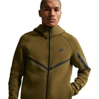 Nike Mens Tech Fleece Full-Zip Windrunner Hoodie - Olive/Black Size 3XL