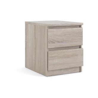 Dmora Mesa De Noche Dmora Con Dos Cajones, Color Marr&oacute;n, 40,2 X 49,5 X 50 Cm, Con Embalaje Reforzado