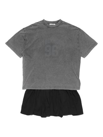 Acne Studios graphic-print T-shirt dress - women - Cotton - M - Grey