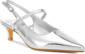 Rag & Co. Abloom Pointed Toe Water Repellent Pump in Silver at Nordstrom Rack, Size 6