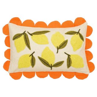 MiCa Decorations Coj&iacute;n decorativo blanco roto h10xb45xl65cm
