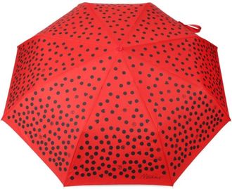 Moschino Accessoires, unisex, Rood, ONE Size, Rode Polka Dot Compacte Paraplu
