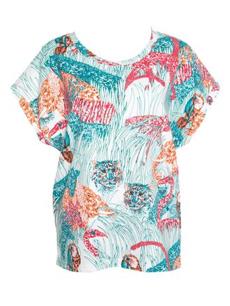 Paul & Joe pre-owned jungle-print T-shirt - women - Cotton - 14 - White