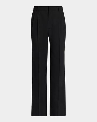 Balmain Men & apos;s Straight Leg Double-Pleated Trousers