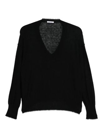 Lebor Gabala V-neck knitted top - Black