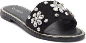 Top Moda Paz Slide Sandal in Black Denim at Nordstrom Rack, Size 6.5