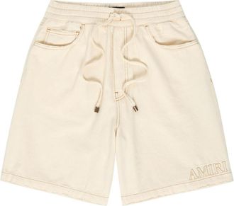 Amiri Logo-embossed Distressed Denim Shorts - Ecru - XL