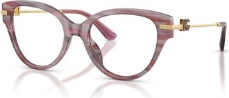 Dolce & Gabbana Cat-eye Optisch Montuur - unisex - Brillen - Veelkleurig - 53 MM - Leer - Accessoires