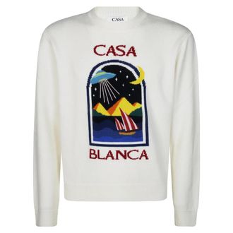 Casablanca Felpa GC Stampa - Heren - Ronde hals truien - Beige - M - Truien & Vesten