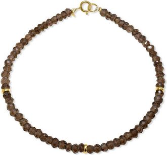 Jewelmak 14K Smoky Quartz Bracelet