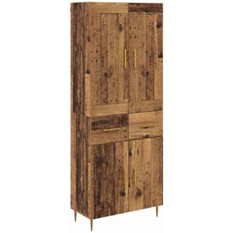 vidaXL Aparador Alto Con Caj&oacute;n Madera Envejecida 69,5 X 34 X 180 Cm Vidaxl