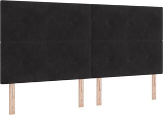 vidaXL Headboard with LED Strip Lights Adjustable Black 100 cm Velvet vidaXL